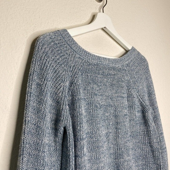 Pink Lily Criss Cross Back Blue Sweater S - Picture 3 of 12